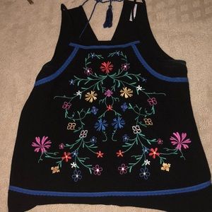 Slightly cropped embellished shirt